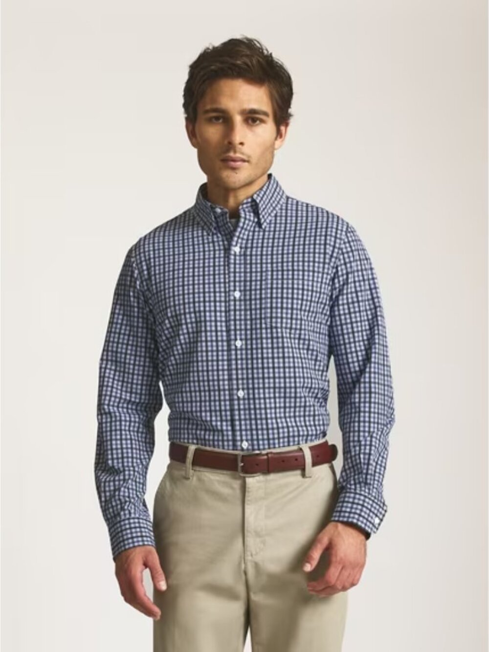 Chaps Men's Size Large 16-16.5 36/37 Blue Regular Fit Dress Shirt NWT